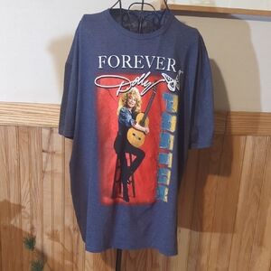 Forever Dolly Parton Country Adult Unisex 2X T Shirt Short Sleeve Blue EXC LN